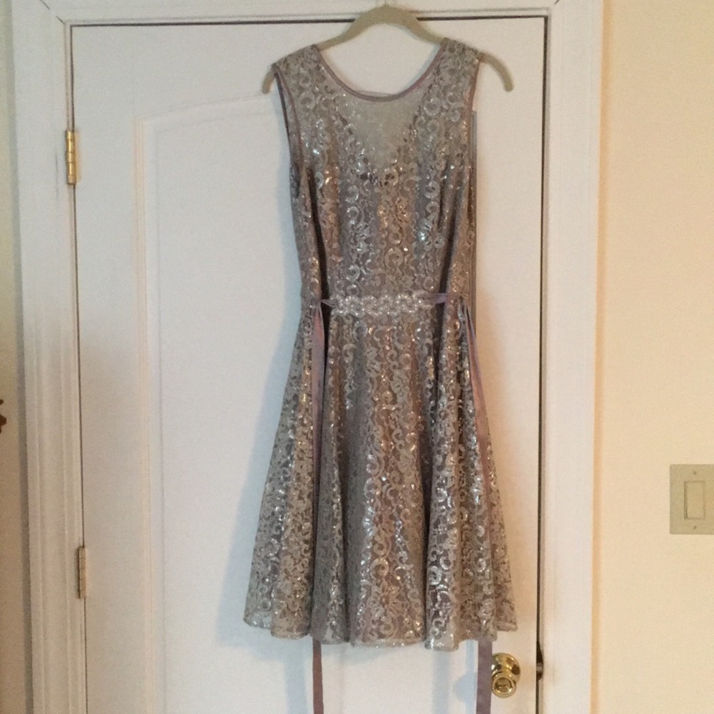 Champagne colored dress size 10